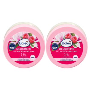 Lot de 2 crèmes déodorantes au bicarbonate de soude et au zinc, avec un parfum de framboise