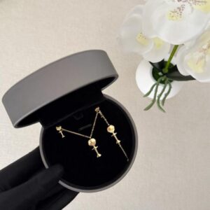 Ensemble chaine bracelet et boucles d'oreilles - Acier 14 Carats
